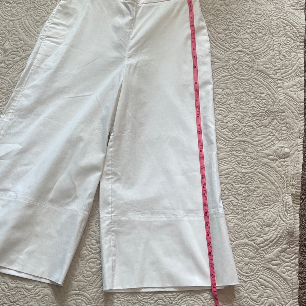 Banana Republic Linen-Blend Wide-leg Cropped Pants in White - Picture 6 of 10